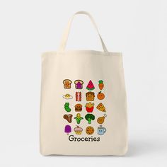 Orange Tote Bags, Food Grocery, Grocery Tote Bag, Food Snacks, Monogram Tote Bags, Grocery Tote, Monogram Tote, Art Idea, Kawaii Food