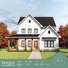 this is an artist's rendering of a two - story house for margot