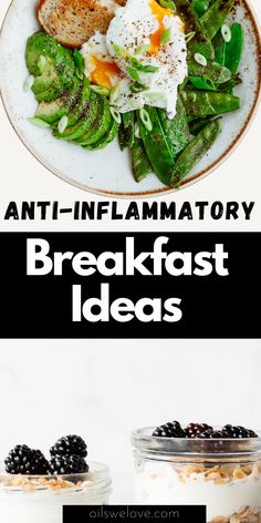 an image of breakfast ideas with text overlay