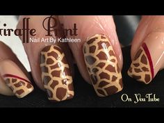 Giraffe Print Nail Art - Easy Freehand Nails - YouTube Freehand Nails, Toenail Art, Print Nail Art, The Giraffe, Art Easy, Toe Nail Art