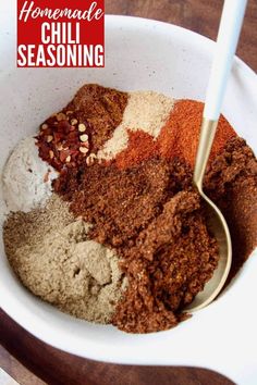 a bowl filled with different types of spices