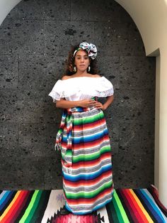 Zarape Sarape set one size Handmade- Beautiful- Frida Kahlo style- womans mexican boho hippie dress coco theme party day of the dead Coco Theme Party, Mayo 2022, Boho Hippie Dress, Ribbon Skirts, Hippie Dress, Mexican Party, Mexican Dresses