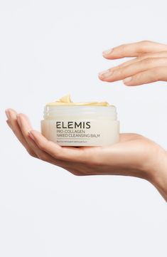 What it is: A fragrance-free version of Elemis' bestselling Pro-Collagen cleansing balm that's safe for around the eyes and sensitive skin.Who it's for: All skin types.What it does: Just like the bestselling original, this limited-edition version has the same 3-in-1 transformative texture you know and love for the ultimate cleansing experience. The mineral oil-free formula nourishes the skin as a balm, easily removes makeup as a cleansing oil and hydrates as a cleansing milk. It deeply cleanses Elemis Cleansing Balm, Waterproof Mascara Remover, Red Carpet Manicure, Milk It, Elemis Pro Collagen, Cleansing Milk, Glowing Skincare, Hydrolyzed Collagen, Cleansing Balm