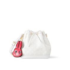 LOUIS VUITTON® - Petit Noé - White Louis Vuitton Sac, Fairy Clothes, Bow Bag, Luxury Purses, Louis Vuitton Official, Wallet Pouch, Monogram Bag, Business Bag, Fashion Jewelry Earrings