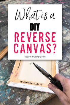 DIY Reverse Canvas Decoupage Pictures On Canvas, Torn Canvas Art Ideas, Old Canvas Ideas Diy Projects, Upgrade Canvas Art, Craft With Canvas Board Ideas, Canvas Frame Repurpose, Cute Houses Drawings, Unique Ways To Frame Art, Bust Out Canvas