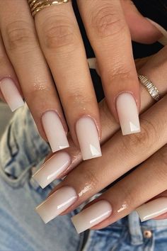 Simple Graduation Nails Classy, Classy Acrylic, Sns Nails, Long Acrylic, Beauty Inspo