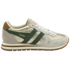 Buy Gola womens Daytona Blaze sneakers in gold/green online at gola Gola Sneakers, Gold Sneakers, Green Sneakers, Brown Sneakers, Retro Sneakers, Sneakers Outfit, Tennis Shoes, Casual Sneakers, Brown Sugar