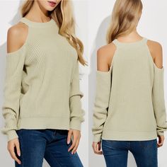 Brand New, Cold Shoulder Ribbed Sweater In Beige. Loose-Fitting And Super Comfortable. Medium: Bust 39.4" Large: Bust 41" Bundle And Save! 10% Off The Purchase Of 2 Items 15% Off The Purchase Of 3+ Items Questions? Please Reach Out And Ask - I'm Here To Help Cheap Cardigans, Long Sweaters Cardigan, Sammy Dress, Cardigan Sweaters For Women, Beige Sweater, Ribbed Sweater, White Silver, Cardigans For Women, Black Sweaters