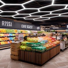 a grocery store filled with lots of fresh fruits and veggies in it's produce section