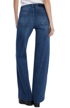 Effortlessly cool and casual-chic, these stretchy jeans flaunt a high waist and full-length wide legs that create a dramatic profile. 32" inseam; 23" leg opening; 10 1/4" front rise Zip fly with button closure Five-pocket style 71% cotton, 25% REPREVE® recycled polyester, 3% rayon, 1% spandex REPREVE recycled polyester is made from 100% post-consumer recycled plastic bottles Machine wash, tumble dry Imported High Waist Wide Leg Jeans, Stretchy Jeans, Wide Legs, Lisbon, Recycled Plastic, Plastic Bottles, Wide Leg Jeans, Casual Chic, Leg Jeans