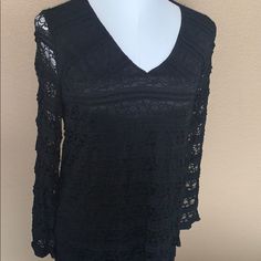 Black Dress Lace Long Flare Sleeves. Fever Brand 36 Inches Long. V Front Neck. Nice Cut Diamond Shape Neck In The Back. Evening Wear/Formal Events Parties. New With Tag. Bundle And Save 5 % On Any 2+ Items And Pay Only One Shipping! Thank You! Net Dress, Black Flare, Lace Dress Black, Black Laces, Flared Sleeves, Brand Colors, Formal Event, Evening Wear, Lace Dress