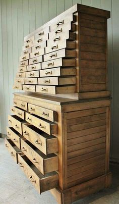 several drawers stacked on top of each other