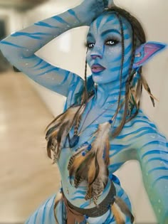 Neteyam Side Eye, Avatar Costume Diy, Avatar Inspired Makeup, Costume Makeup Looks, Avatar Costume, Party Makeup Ideas, Avatar Makeup, Avatar Halloween, Artistic Make Up