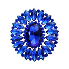 "Stunning vibrant crystal blue brooch jewelry embellishment, which can be used for your DIY project - Sapphire blue wedding, bridal brooch bouquet, gown accessory sash decoration, ring pillow, cake and frame decorations, event decor, jewelry gift, crafts, scrap booking and much more.  Size: 2 1/4\"H x 2\"W Stones color:  Royal blue Metal: Silver plated This oval blue broach can be ordered with pin in the back to wire into brooch bouquet, add to wedding gown or dress sash, or any number of other craft projects or without the pin as a flat back embellishment for your sew-on, glue-on DIY project. More NAVY BLUE, ROYAL BLUE brooches - https://www.etsy.com/shop/Crystalitzy?section_id=16200394 Please note that this crystal rhinestone embellishment has flat backing, it is suitable only for your s Sapphire Blue Wedding, Pillow Cake, Sapphire Blue Weddings, Bouquet Cake, Blue Crystals Stones, Blue Brooch, Bridal Brooch, Gift Crafts, Bridal Brooch Bouquet