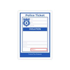 a police ticket with the word violation on it