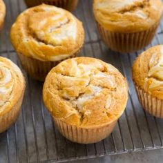 freshly baked muffins cooling on a wire rack