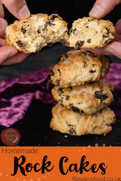 homemade rock cakes stacked on top of each other