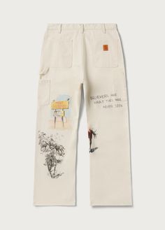 Fort Courage Painter Pants | Canvas | A Fantasy | One Of These Days Ck Fashion, Painted Overalls, Painter Pants, Guys Fits, Men's Adidas (men), Graphic Pant, Diy Sneakers, Painters Pants, Canvas Pants