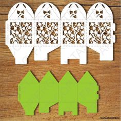 paper cut out of the shape of an elephant with four different shapes and sizes to make it