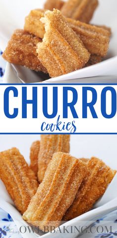 churro cookies on a plate with the title above it