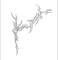 a black and white drawing of a tree branch