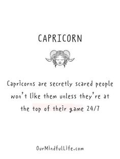 the caption for capricorn is written in black ink on a white background