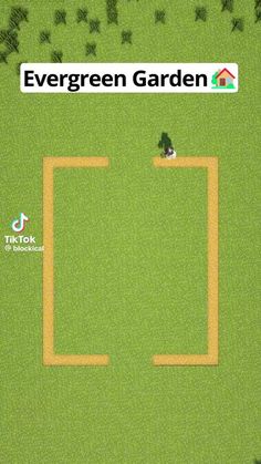 an aerial view of a baseball field with the words evergreen garden on it