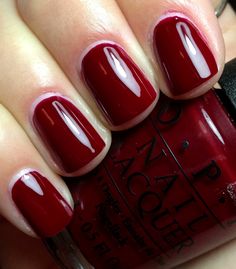 OPI Got The Blues For Red Popular Nail Colors, Dark Red Nails, Winter 22, Red Nail Polish, Nails Polish, Red Nail, Opi Nail Polish, Popular Nails, Fall Nail Colors