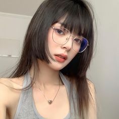 Hair Color Names, Bangs And Glasses, Cut Glasses, Korean Hair Color, Hair Style Korea, Long To Short Hair, Kawaii Hairstyles