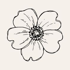 a black and white drawing of a flower