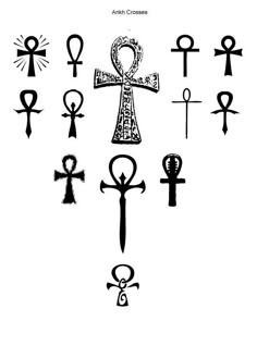 an image of various symbols in the form of an egyptian cross and an obelisk