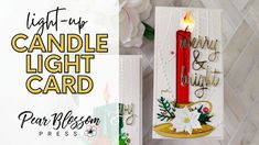 a candle light card with the words happy birthday on it