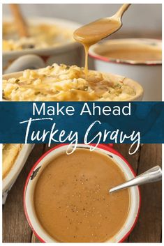 make ahead turkey gravy recipe with text overlay