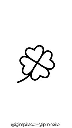 the four leaf clover is black and white