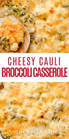 cheesy cauliflower broccoli casserole is an easy and delicious side dish