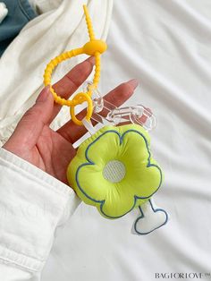 BagForLove - Charming Flower Bag Charm - Elegant Green Accent for Bag Decor Fabric Keychain, Plant Bags, Embellished Bags, Flower Fabric, Floral Bags, Flower Bag, Green Accents, Fabric Dolls, Flower Fashion