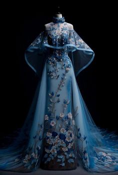 Dress That Looks Like Water, Mystical Dresses, Queen And Princess, New Fashion Dress, Art Dresses, Princess Bridal, Dress Art, Outfit Korean, Old Fashion Dresses