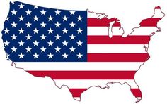 the united states with an american flag on it