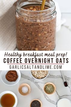 coffee overnight oatmeal recipe in a jar