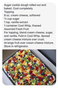 an image of a recipe for fruit pizza