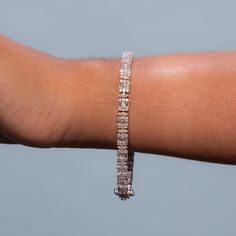 Beautiful Diamond Link Bracelet. A staple in your jewelry collection. Handmade in New York. This tennis Bracelet showcases a delicate box chain embellished with dozens of shimmering white diamonds. Quality to us is important and that is why we hand select our diamonds for premium quality. Total Diamond Weight: Depend on your selection Quality of the diamonds: G Color - VS2. SI1 Clarity Total Carat: 4.10 ct. *** Please consider 5% inaccuracies to the final product Formal Diamond Bracelet With Baguette Diamonds, Silver Diamond Bracelet With Baguette Diamonds, Rectangular White Gold Jubilee Tennis Bracelet, Elegant Rectangular Diamond Bracelet With Baguette Diamonds, Rectangular Diamond Bracelet With Jubilee Design, Rectangular Diamond Bracelet In Fine Jewelry Style, Rectangular Diamond Bracelets In Fine Jewelry, Formal Rectangular Diamond Cut Diamond Bracelet, Elegant Rectangular Baguette Diamond Bracelet