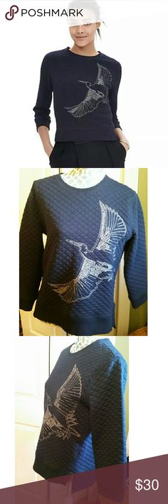 Banana Republic jacquard bird print sweatshirt Really cute sweatshirt,  3/4 sleeves,  excellent condition,  cotton,  polyester,  Spandex,  bird embroidered, new condition Banana Republic Tops Sweatshirts & Hoodies Cute Sweatshirts, Bird Print, Print Sweatshirt, Bird Prints, Printed Sweatshirts, Polyester Spandex, Lace Skirt, Banana Republic, Right Now