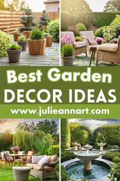 the best garden decor ideas for small gardens and patios with lots of greenery