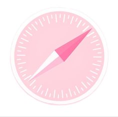 a pink and white clock with a pencil in the middle