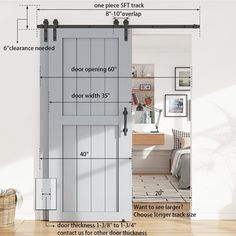 an image of a door with measurements for the opening and side by side doors on each side