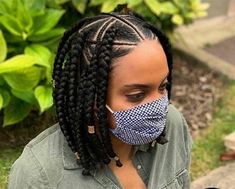 Bob Braids Hairstyles, Short Box Braids Hairstyles, Short Box Braids, Bob Braids, African Hair Braiding Styles, Afrikaanse Mode, Braided Cornrow Hairstyles, Short Braids, Hair Twist Styles