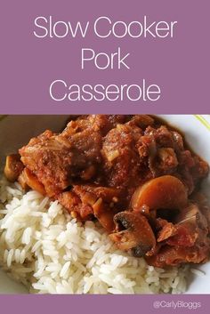 slow cooker pork casserole with white rice