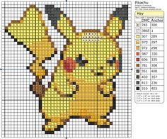 a cross stitch pattern with the image of a pikachu