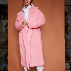 Pink Teddy Coat Size 0 (But I Would Suggest Checking Last Photo For Best Fitting) Brand New With Tags Pink Teddy Coat, Herringbone Jacket, Blazer For Boys, Leather Jacket With Hood, Western Jacket, Nike Fleece, Pink Teddy, Pink Coat, Teddy Coat