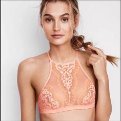 Selling A Victoria’s Secret Bralette In Size Medium That’s New Without Tags Victoria's Secret Stretch Summer Bra, Victoria's Secret Stretch Bra For Summer, Victoria's Secret Spring Stretch Bra, Victoria's Secret Feminine Bra Friendly Tops, Victoria's Secret Feminine Bra-friendly Tops, Color Orange, Women's Intimates, Victoria’s Secret, Bralette